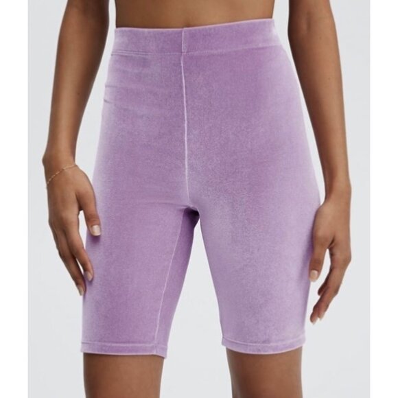 FABLETICS Velour Leggings Biker Shorts Bundle of 3 Sz L Brown Red Purple Active - Picture 4 of 7